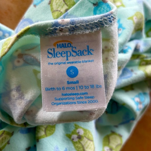 Halo Blue and Green Owl Print Sleep Sack - Picture 2 of 4
